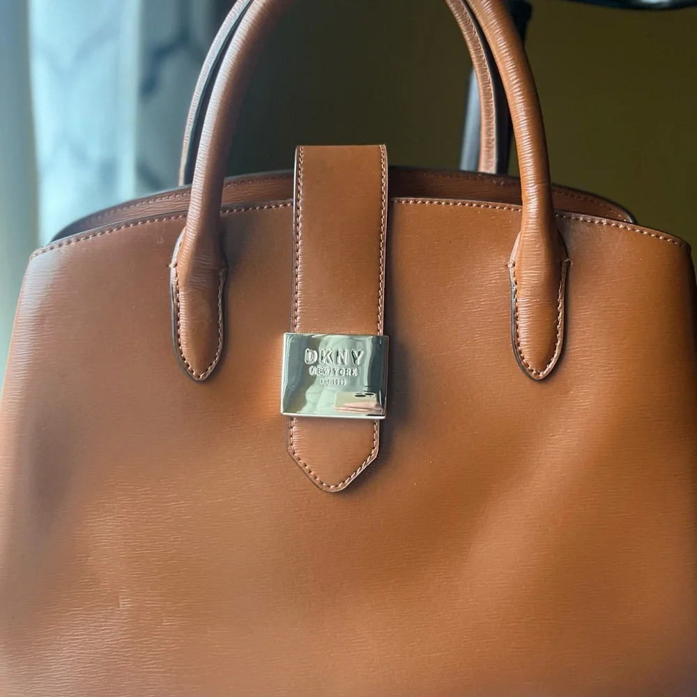 DKNY Tan Leather Satchel